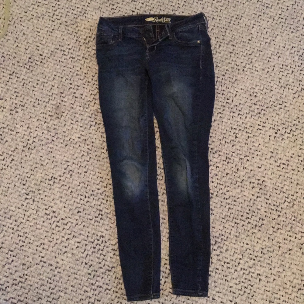 Dark wash skinny jeans